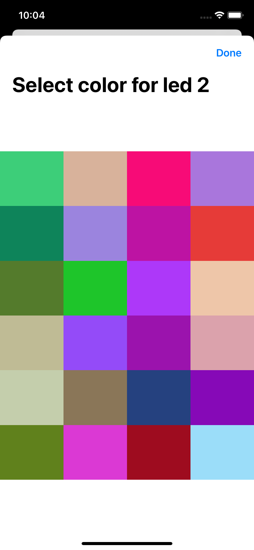 Led app color selector